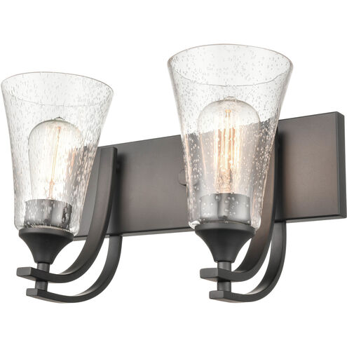 Natalie 2 Light 14.5 inch Matte Black Vanity Light Wall Light
